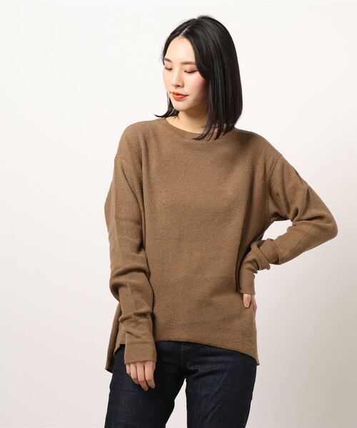 RNA-N（アールエヌエーエヌ）の「M1594 麻綿針抜き裏使いプルオーバー（Tシャツ/カットソー・レディース・ベージュ/ブラウン/ブルー・MEDIUM）」の21枚目の写真