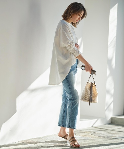 KOBE LETTUCE（コウベレタス）の「テーパードデニムパンツ（デニムパンツ・レディース・グレー/インディゴブルー/ブルー/ホワイト系その他/ライトグレー/ブラック・S/M/L）」の12枚目の写真