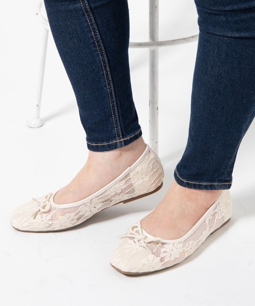 WEGO（ウィゴー）の「WEGO/アソートフラットバレエシューズ（バレエシューズ・レディース・アイボリー/ブラック・LARGE/MEDIUM）」の2枚目の写真