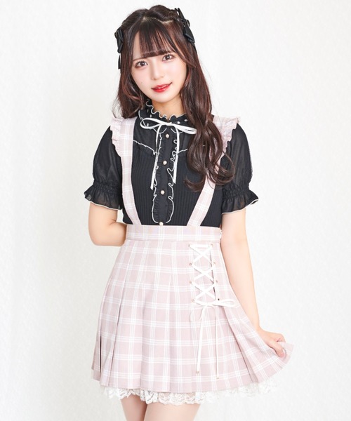 【未使用】タグ付き　シークレットハニー　プリーツスカート　チェック柄　リボン　2 楽天市場】☆チェックプリーツスカパン1/6 18:00 マークダウン6