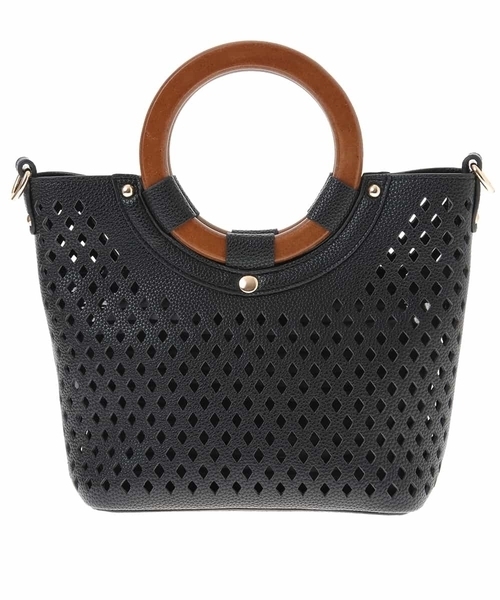 MK MICHEL KLEIN(エムケーミッシェルクラン)の「【2WAY】ウッドハンドルトートバッグ(トートバッグ・レディース・アイボリー/ネイビー/イエロー・00)」の17枚目の写真