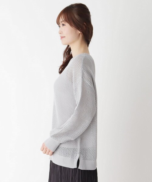 pink adobe（ピンクアドベ）の「◆【M-LL】メッシュニット（ニット/セーター・レディース・グレー/レモンイエロー/ライトベージュ/ライトブルー・40/38/42）」の11枚目の写真