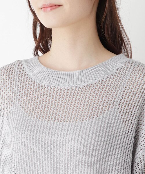 pink adobe（ピンクアドベ）の「◆【M-LL】メッシュニット（ニット/セーター・レディース・グレー/レモンイエロー/ライトベージュ/ライトブルー・40/38/42）」の6枚目の写真