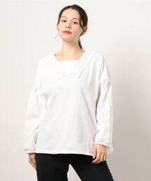 Samansa Mos2 | セーラー風レース衿プルオーバー(Tシャツ/カットソー)