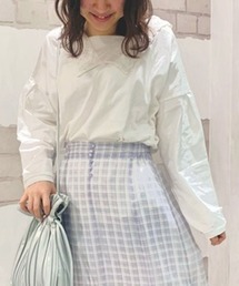 セーラー風レース衿プルオーバー