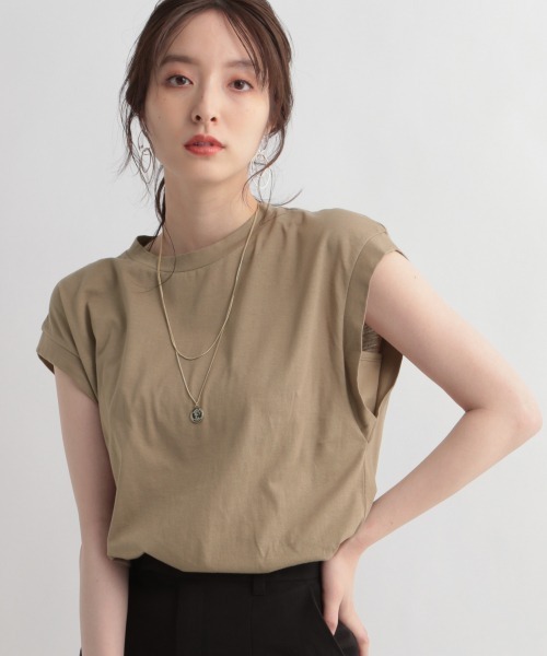 Andemiu（アンデミュウ）の「ノースリデザインカット949513（Tシャツ/カットソー・レディース・オフホワイト/ブラック/ブラウン・FREE）」の3枚目の写真