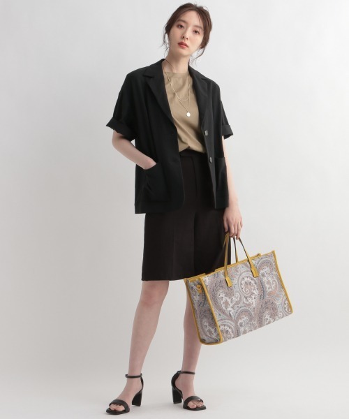 Andemiu（アンデミュウ）の「ノースリデザインカット949513（Tシャツ/カットソー・レディース・オフホワイト/ブラック/ブラウン・FREE）」の5枚目の写真