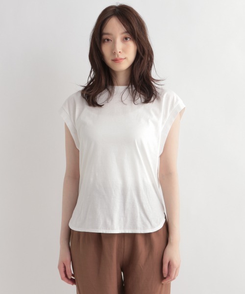 Andemiu（アンデミュウ）の「ノースリデザインカット949513（Tシャツ/カットソー・レディース・オフホワイト/ブラック/ブラウン・FREE）」の9枚目の写真