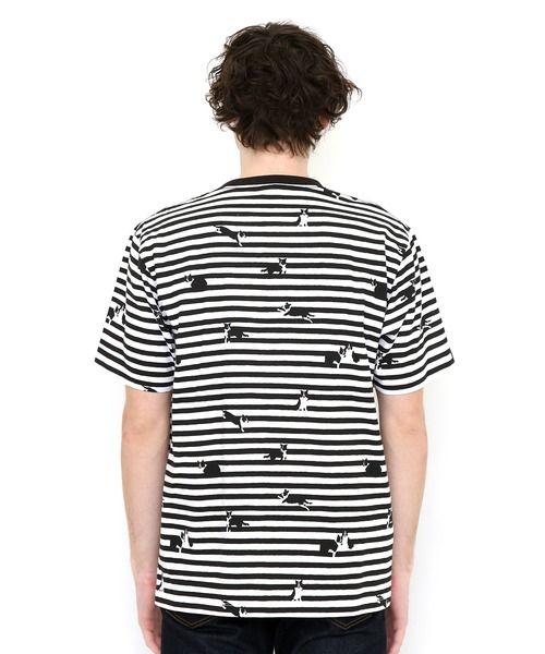 Design Tshirts Store graniph - ∇344 グラニフ なんちゃって サスペンダー 紺色ボーダー Design Tshirts Store graniph（デザイン ティーシャツ ストア