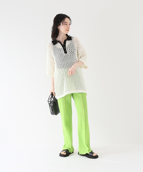 JOINT WORKS（ジョイントワークス）の「J-ビックメッシュニットポロ（ニット/セーター・レディース・ブラック/ホワイト・FREE）」の12枚目の写真