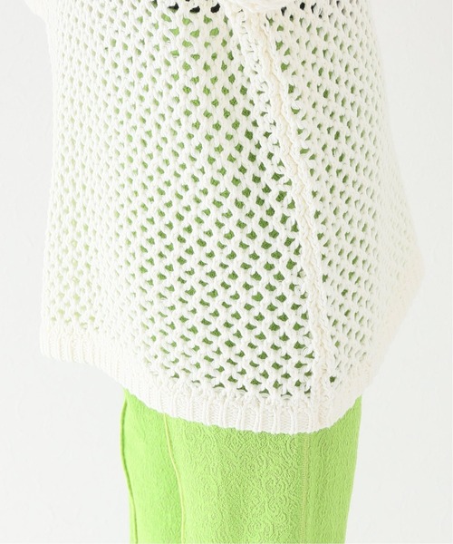 JOINT WORKS（ジョイントワークス）の「J-ビックメッシュニットポロ（ニット/セーター・レディース・ブラック/ホワイト・FREE）」の4枚目の写真