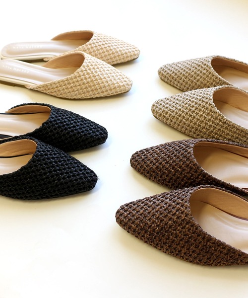 AmiAmi（アミアミ）の「メッシュフラットミュールサンダル（サンダル・レディース・ブラウン/アイボリー/ブラック/ナチュラル・L/M/LL/S）」の11枚目の写真