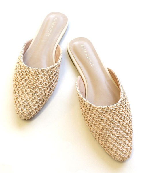 AmiAmi（アミアミ）の「メッシュフラットミュールサンダル（サンダル・レディース・ブラウン/アイボリー/ブラック/ナチュラル・L/M/LL/S）」の8枚目の写真