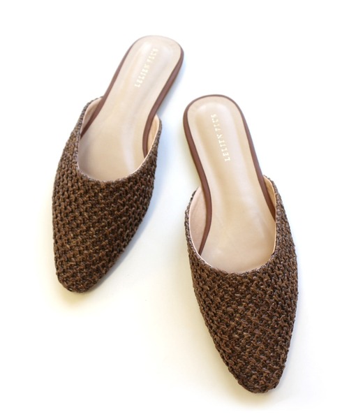 AmiAmi（アミアミ）の「メッシュフラットミュールサンダル（サンダル・レディース・ブラウン/アイボリー/ブラック/ナチュラル・L/M/LL/S）」の15枚目の写真