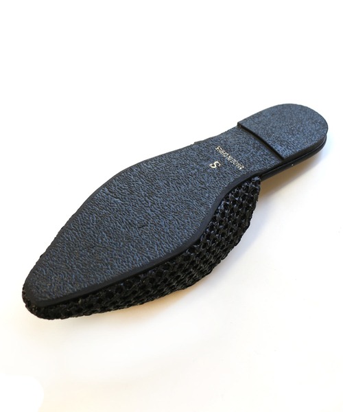 AmiAmi（アミアミ）の「メッシュフラットミュールサンダル（サンダル・レディース・ブラウン/アイボリー/ブラック/ナチュラル・L/M/LL/S）」の9枚目の写真