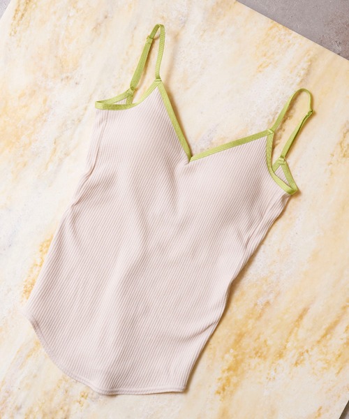 MAISON SPECIAL(メゾンスペシャル)の「カップインバックオープンリブキャミソール【MAISON SPECIAL/メゾンスペシャル】(キャミソール・レディース・チャコールグレー/ブラック/オレンジ/アイボリー/グリーン・FREE)」の2枚目の写真