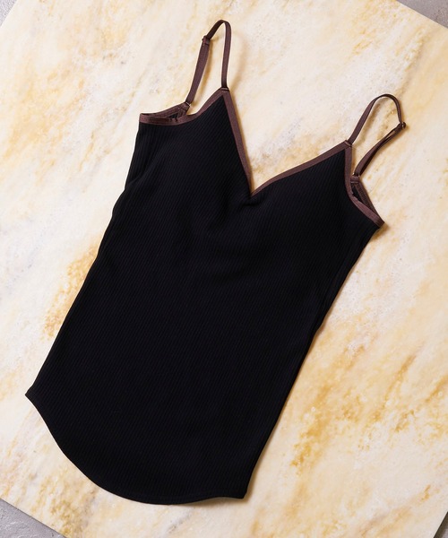 MAISON SPECIAL(メゾンスペシャル)の「カップインバックオープンリブキャミソール【MAISON SPECIAL/メゾンスペシャル】(キャミソール・レディース・チャコールグレー/ブラック/オレンジ/アイボリー/グリーン・FREE)」の3枚目の写真