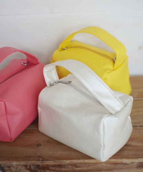 ammy.（エイミードット）の「【 ammy. / エイミードット 】ワンハンドル ミニ スクエア ポーチ バッグ / ショルダーバッグ（ショルダーバッグ・レディース・オレンジ/ブラック/ホワイト/グリーン/シャンパン/ピンク/イエロー・FREE）」の7枚目の写真