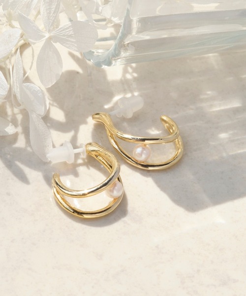 Phoebe（フィービィー）の「【金属アレルギー対応】フロートパールセラミックピアス（ピアス（両耳用）・レディース・ゴールド・FREE）」の8枚目の写真