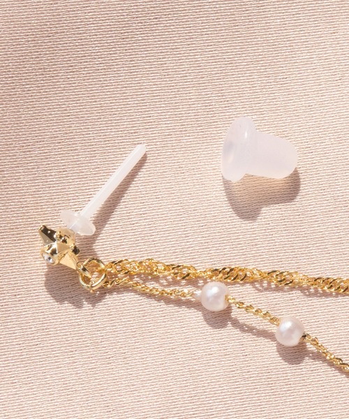 Phoebe（フィービィー）の「【金属アレルギー対応】フロートパールセラミックピアス（ピアス（両耳用）・レディース・ゴールド・FREE）」の5枚目の写真