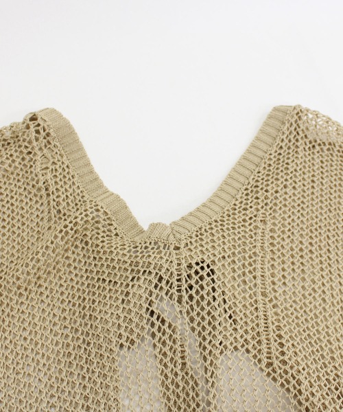 RNA-N（アールエヌエーエヌ）の「K2537 メッシュ編み2wayワンピース（ワンピース・レディース・ブラウン/オフホワイト/ベージュ・MEDIUM）」の14枚目の写真