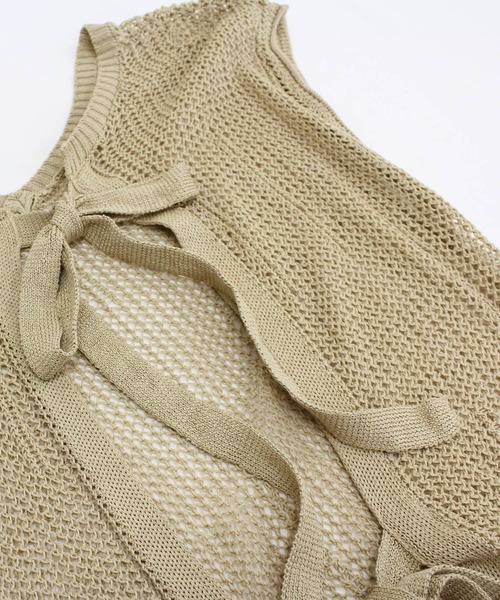 RNA-N（アールエヌエーエヌ）の「K2537 メッシュ編み2wayワンピース（ワンピース・レディース・ブラウン/オフホワイト/ベージュ・MEDIUM）」の17枚目の写真