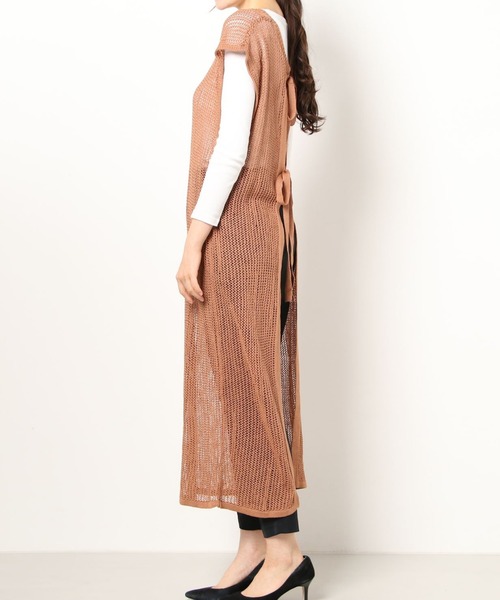 RNA-N（アールエヌエーエヌ）の「K2537 メッシュ編み2wayワンピース（ワンピース・レディース・ブラウン/オフホワイト/ベージュ・MEDIUM）」の10枚目の写真