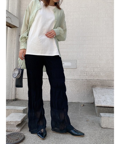 LiSeek（リシーク）の「【LiSeeK】マジョリカプリーツPT（その他パンツ・レディース・ブラック/ライトブラウン/パープル/ホワイト・FREE）」の14枚目の写真