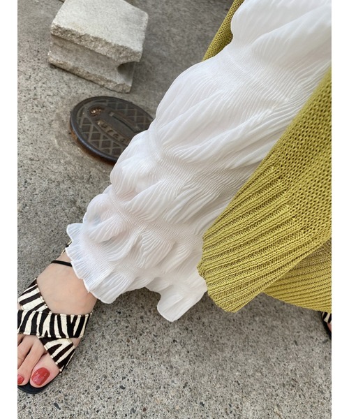 LiSeek（リシーク）の「【LiSeeK】マジョリカプリーツPT（その他パンツ・レディース・ブラック/ライトブラウン/パープル/ホワイト・FREE）」の10枚目の写真