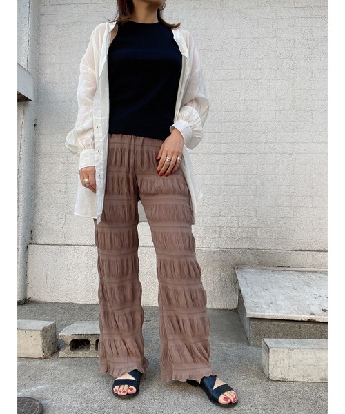 LiSeek（リシーク）の「【LiSeeK】マジョリカプリーツPT（その他パンツ・レディース・ブラック/ライトブラウン/パープル/ホワイト・FREE）」の18枚目の写真