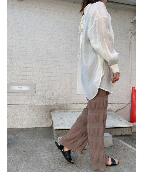 LiSeek（リシーク）の「【LiSeeK】マジョリカプリーツPT（その他パンツ・レディース・ブラック/ライトブラウン/パープル/ホワイト・FREE）」の19枚目の写真