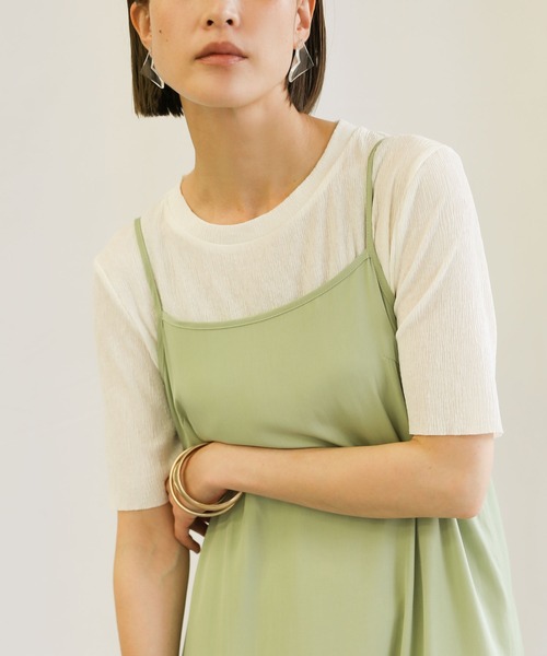 select MOCA(セレクトモカ)の「2021 SS クリンクルデザイントップス(Tシャツ/カットソー・レディース・ホワイト/ブラック/グレー・FREE)」の2枚目の写真