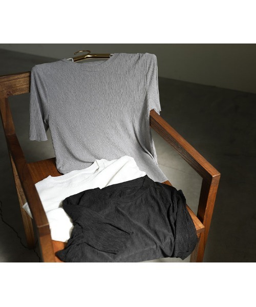 select MOCA(セレクトモカ)の「2021 SS クリンクルデザイントップス(Tシャツ/カットソー・レディース・ホワイト/ブラック/グレー・FREE)」の21枚目の写真