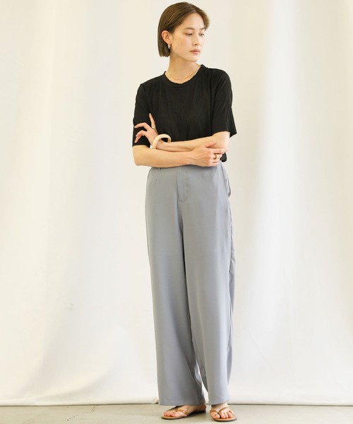 select MOCA(セレクトモカ)の「2021 SS クリンクルデザイントップス(Tシャツ/カットソー・レディース・ホワイト/ブラック/グレー・FREE)」の7枚目の写真