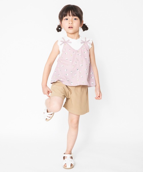 BRANSHES（ブランシェス）の「【UVカット】キャミドッキング半袖チュニック（チュニック・キッズ・ピンク/ライトグリーン・90cm/110cm/100cm/120cm/130cm/140cm/150cm）」の13枚目の写真