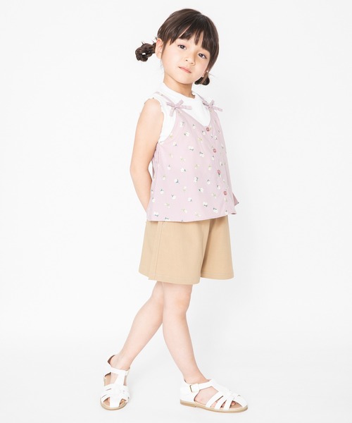 BRANSHES（ブランシェス）の「【UVカット】キャミドッキング半袖チュニック（チュニック・キッズ・ピンク/ライトグリーン・90cm/110cm/100cm/120cm/130cm/140cm/150cm）」の22枚目の写真