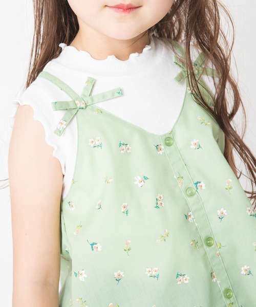 BRANSHES（ブランシェス）の「【UVカット】キャミドッキング半袖チュニック（チュニック・キッズ・ピンク/ライトグリーン・90cm/110cm/100cm/120cm/130cm/140cm/150cm）」の11枚目の写真