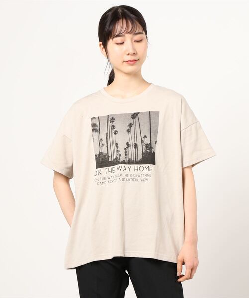 RIKKA FEMME(リッカファム)の「RIKKA FEMME/リッカファム 半袖Tシャツ MS21HS03(Tシャツ/カットソー・レディース・ホワイト/ベージュ・FREE)」の2枚目の写真