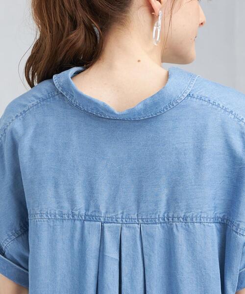 green label relaxing（グリーンレーベルリラクシング）の「デニム スキッパー Aライン ワンピース（ワンピース・レディース・ライトブルー/ネイビー・FREE）」の11枚目の写真