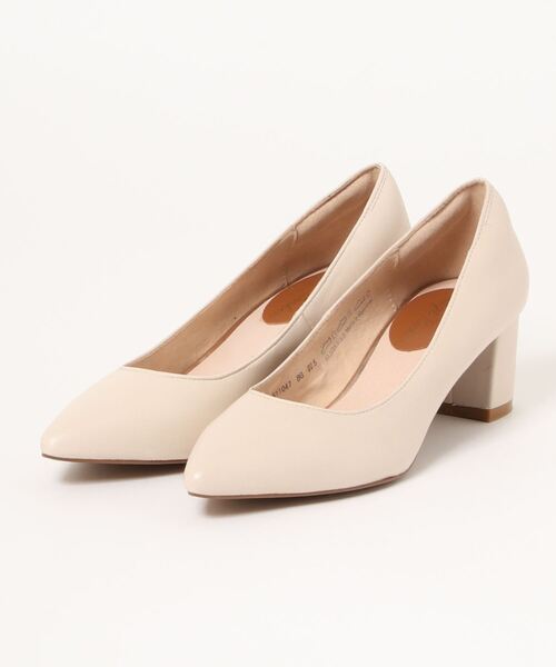 【Bridget Birkin】本革ポインテッド太ヒールプレーンパンプス(511047)