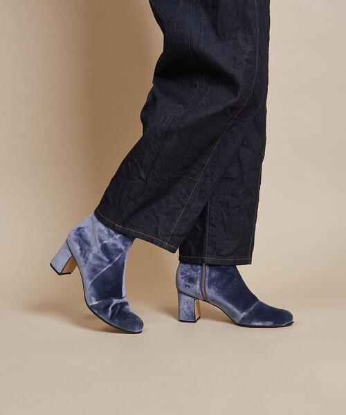 steven alan 黒レザーブーツ 中ヒール ジッパー付き steven alan 黒レザーブーツ 中ヒール ジッパー付き