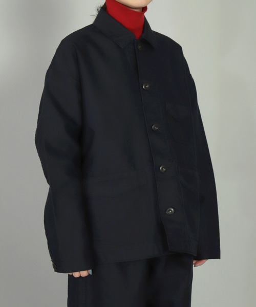 OMNIGOD（オムニゴッド）の「[OMNIGOD womens / オムニゴッド] ギザコットンモールスキン フレンチカバーオール（カバーオール・レディース・ネイビー/ブラウン・0）」の3枚目の写真
