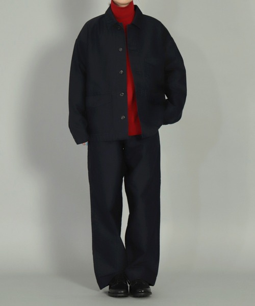 OMNIGOD（オムニゴッド）の「[OMNIGOD womens / オムニゴッド] ギザコットンモールスキン フレンチカバーオール（カバーオール・レディース・ネイビー/ブラウン・0）」の4枚目の写真