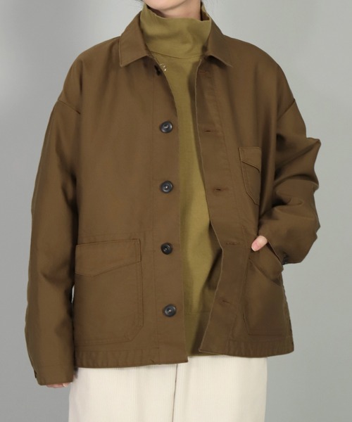 OMNIGOD（オムニゴッド）の「[OMNIGOD womens / オムニゴッド] ギザコットンモールスキン フレンチカバーオール（カバーオール・レディース・ネイビー/ブラウン・0）」の14枚目の写真