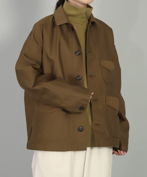 OMNIGOD（オムニゴッド）の「[OMNIGOD womens / オムニゴッド] ギザコットンモールスキン フレンチカバーオール（カバーオール・レディース・ネイビー/ブラウン・0）」の5枚目の写真