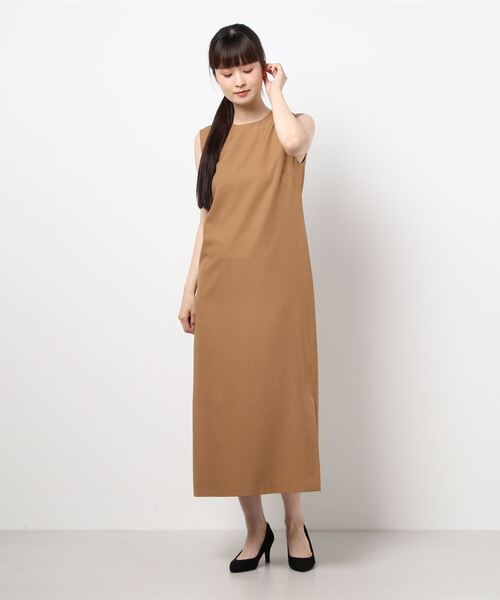 TITE IN THE STORE（ティテ　インザ　ストア）の「ナチュラルタッチ機能素材ノースリーブワンピース（ワンピース・レディース・チャコールグレー/ベージュ/ブラウン/グリーン/ブルー・38）」の10枚目の写真