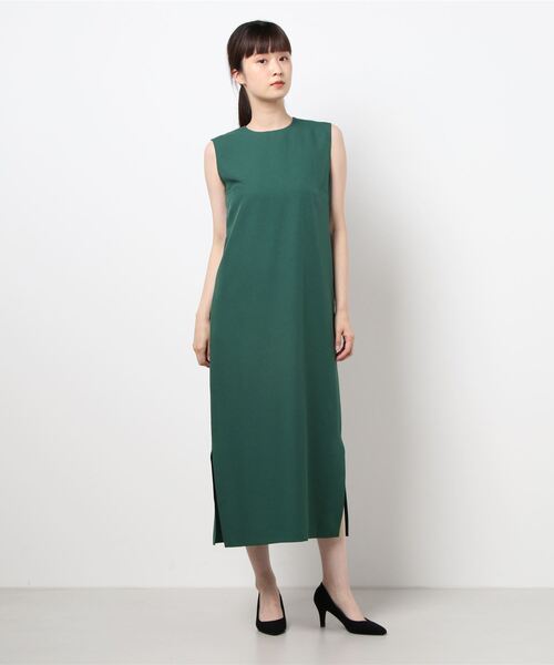 TITE IN THE STORE（ティテ　インザ　ストア）の「ナチュラルタッチ機能素材ノースリーブワンピース（ワンピース・レディース・チャコールグレー/ベージュ/ブラウン/グリーン/ブルー・38）」の12枚目の写真