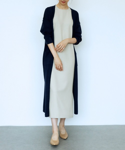 TITE IN THE STORE（ティテ　インザ　ストア）の「ナチュラルタッチ機能素材ノースリーブワンピース（ワンピース・レディース・チャコールグレー/ベージュ/ブラウン/グリーン/ブルー・38）」の8枚目の写真