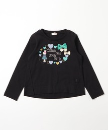 KP（ケーピー）の「【TioTio抗ウィルス加工】mimiちゃんアップリケとハートプリントモチーフの天竺長袖Tシャツ(140-150cm)（Tシャツ/カットソー・キッズ）」