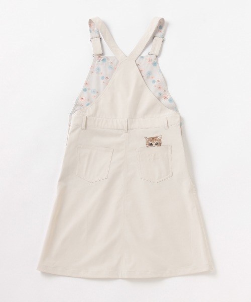 pom ponette junior（ポンポネットジュニア）の「【PAUL＆JOEコラボ】ミディ丈サロペットスカート（サロペット/オーバーオール・キッズ・ネイビー/ライトベージュ・150/160/140/165）」の4枚目の写真